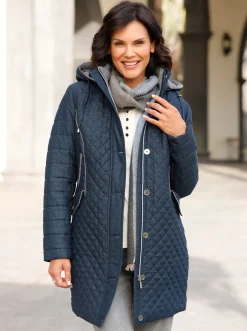 Longjacke mit abnehmbarer Kapuze