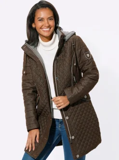 Longjacke mit abnehmbarer Kapuze
