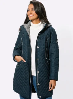 Longjacke mit abnehmbarer Kapuze