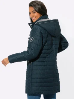 Longjacke mit abnehmbarer Kapuze