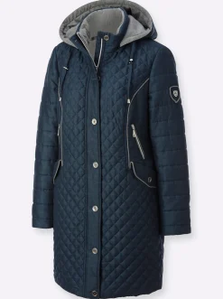 Longjacke mit abnehmbarer Kapuze