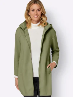 Longjacke mit Kapuze und Seitenschlitzen