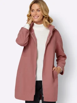 Longjacke mit Kapuze und Seitenschlitzen