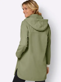 Longjacke mit Kapuze und Seitenschlitzen