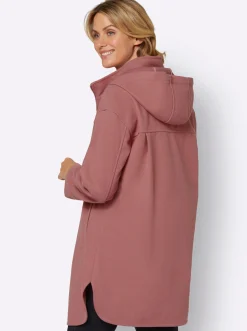 Longjacke mit Kapuze und Seitenschlitzen
