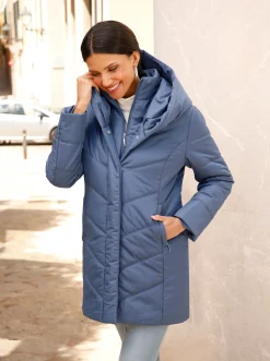 Longjacke mit verdeckter Druckknopfleiste