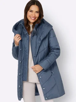 Longjacke mit verdeckter Druckknopfleiste