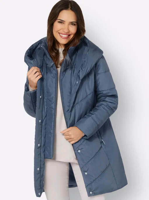 Longjacke mit verdeckter Druckknopfleiste