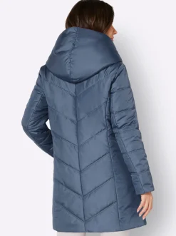 Longjacke mit verdeckter Druckknopfleiste