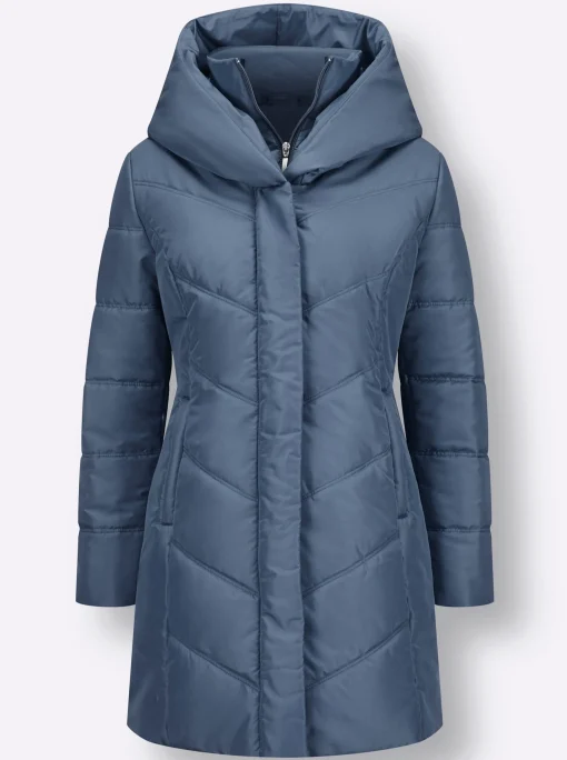 Longjacke mit verdeckter Druckknopfleiste