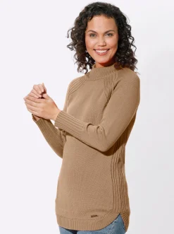 Longpullover mit abgerundetem Saum