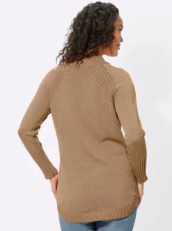 Longpullover mit abgerundetem Saum