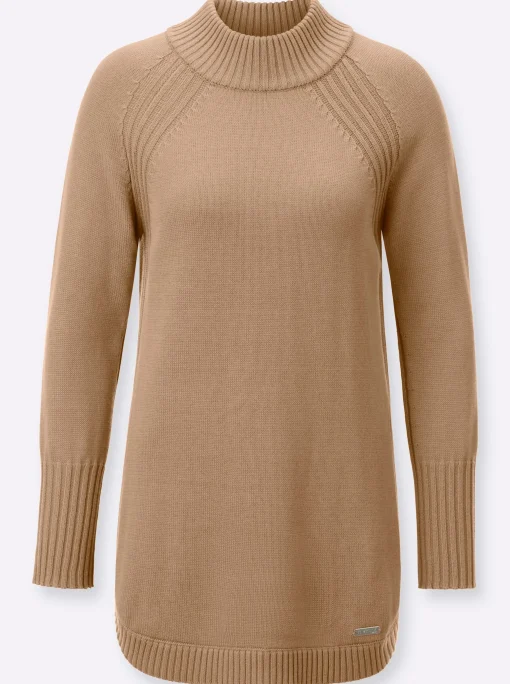 Longpullover mit abgerundetem Saum