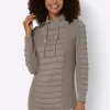 Longpullover mit Struktur-Partien