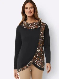 Longshirt in überlappender Optik