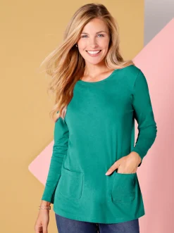 Longshirt mit aufgesetzten Taschen