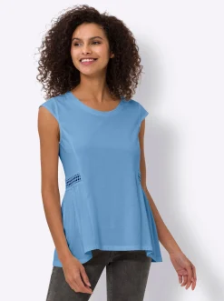 Longshirt mit Spitzen-Einsatz