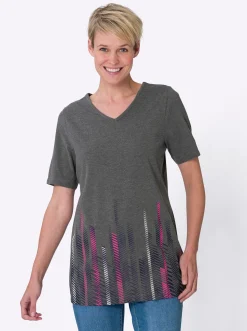 Longshirt mit V-Ausschnitt