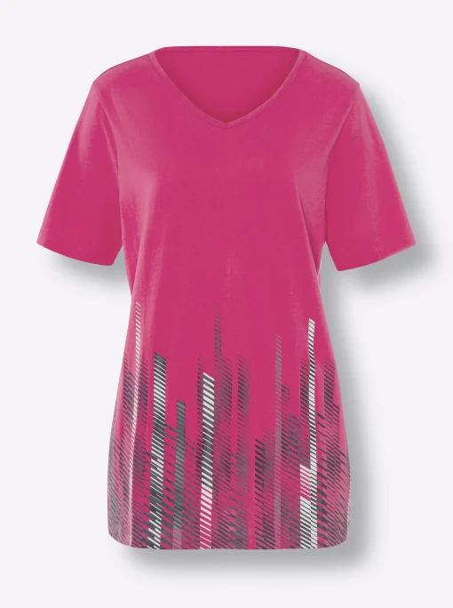 Longshirt mit V-Ausschnitt