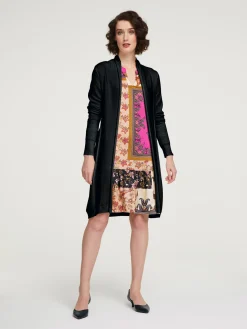 Longstrickjacke in geschmeidigem Feinstrick