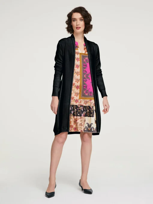 Longstrickjacke in geschmeidigem Feinstrick