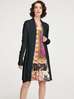 Longstrickjacke in geschmeidigem Feinstrick