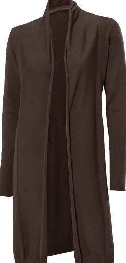 Longstrickjacke in geschmeidigem Feinstrick