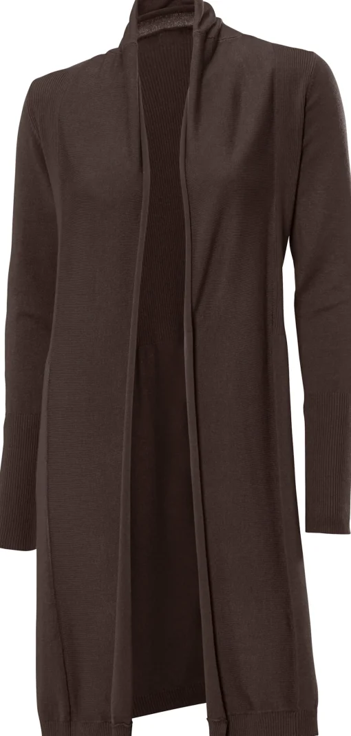 Longstrickjacke in geschmeidigem Feinstrick