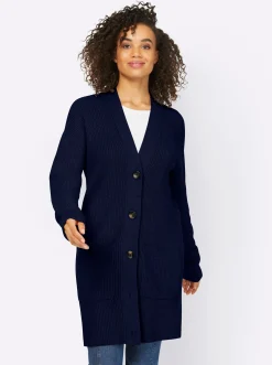 Longstrickjacke mit 2 Taschen