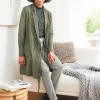 Longstrickjacke mit Bindegürtel