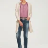 Longstrickjacke mit Kapuze