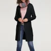 Longstrickjacke mit Kapuze