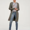 Longstrickjacke mit Kapuze