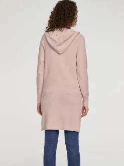 Longstrickjacke mit Kapuze
