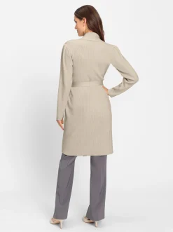 Longstrickjacke mit Perlfang-Muster