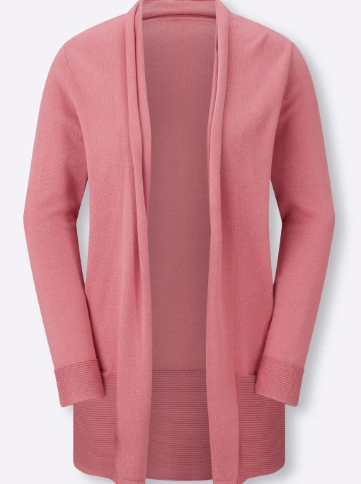 Longstrickjacke mit Schalkragen