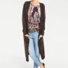 Longstrickjacke mit Seitenschlitzen