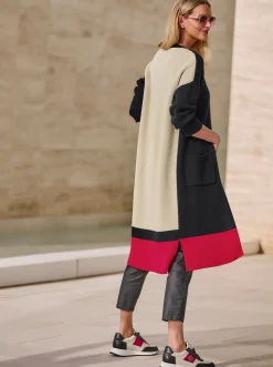 Longstrickjacke mit Seitenschlitzen