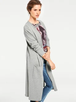 Longstrickjacke mit Seitenschlitzen