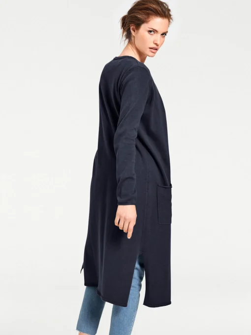 Longstrickjacke mit Seitenschlitzen