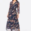Maxikleid aus Chiffon, mit Floral-Print