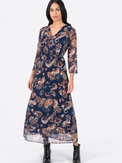 Maxikleid aus Chiffon, mit Floral-Print