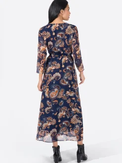 Maxikleid aus Chiffon, mit Floral-Print