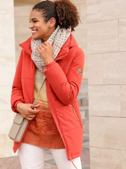 Outdoorjacke mit abnehmbarer Kapuze und Jersey-Bündchen