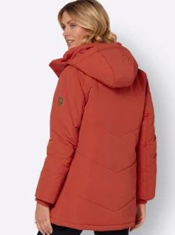 Outdoorjacke mit abnehmbarer Kapuze und Jersey-Bündchen