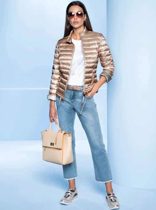 Outdoorjacke mit verstellbarem Bindeband am Saum