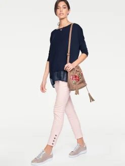 Oversize-Shirt mit Chiffon-Saum