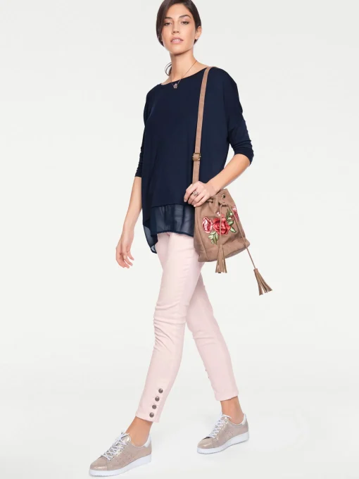 Oversize-Shirt mit Chiffon-Saum