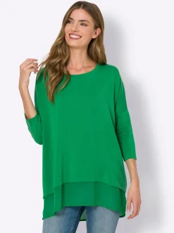 Oversize-Shirt mit Chiffon-Saum