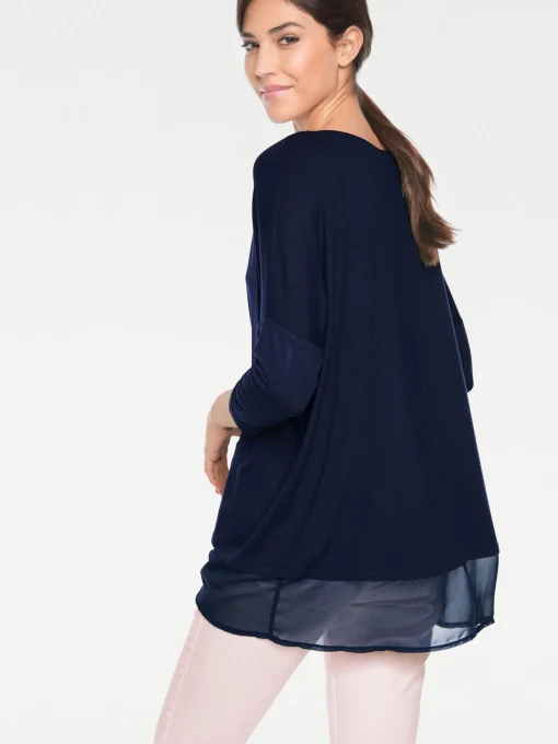 Oversize-Shirt mit Chiffon-Saum